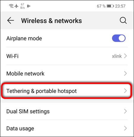 Tethering & portable hotspot Huawei EMUI 9