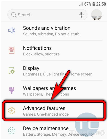 Advanced features Galaxy S7