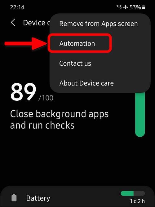 Automation settings One UI 3.1