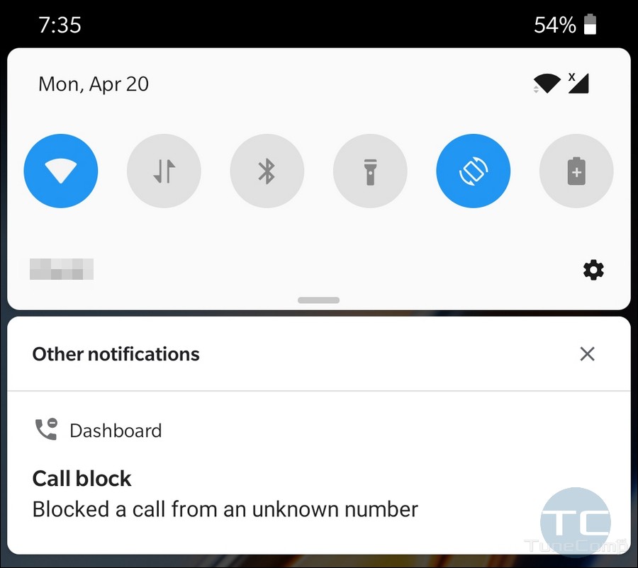OnePlus Call Block - Blocked a Call from an unknown number