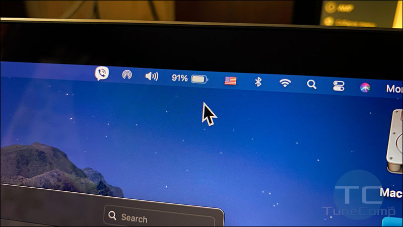 Battery icon with percentage macOS Big Sur
