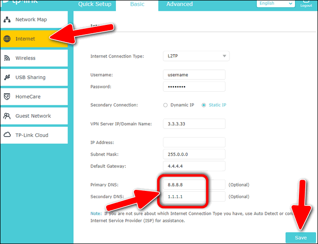 Change DNS on a Wi-Fi Router