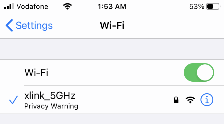 why do i get a privacy warning on my wifi?