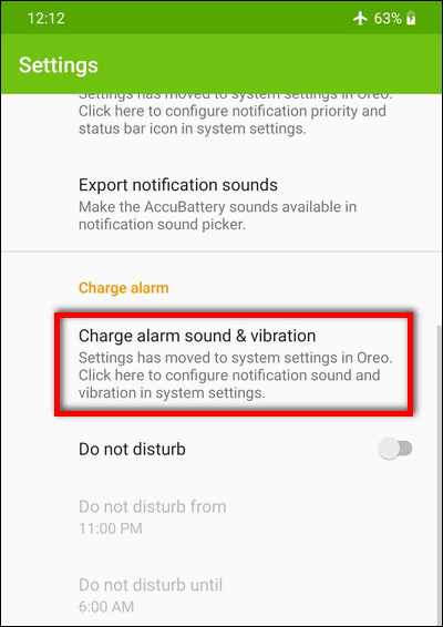 charge alarm AccuBattery