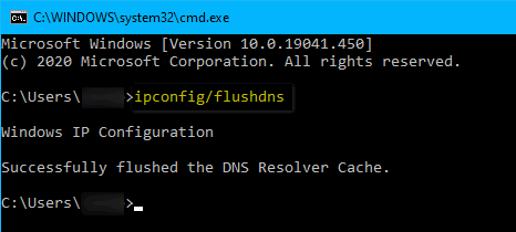 ipconfig flushdns Windows 10 2004