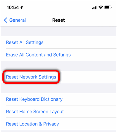 Reset Network Settings iPhone iOS 14