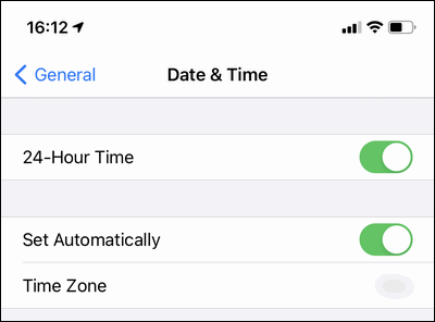 set Date & Time automatically on iPhone