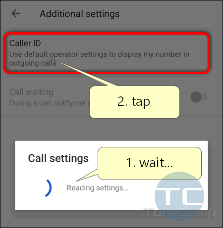 Caller ID settings stock Android 10
