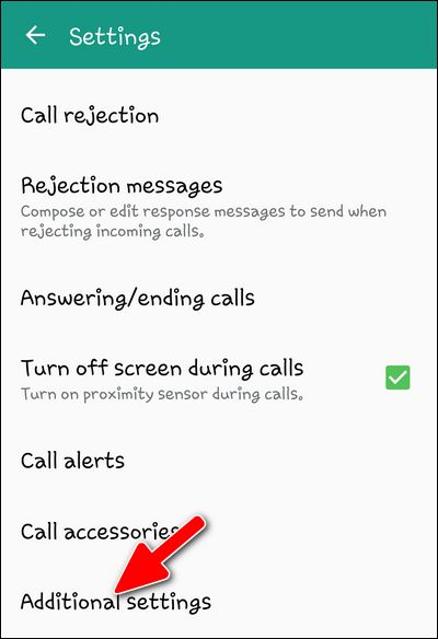Galaxy S4 Additional Settings Dialer