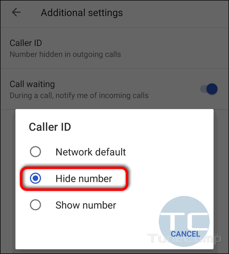 Hide Number on stock Android 10