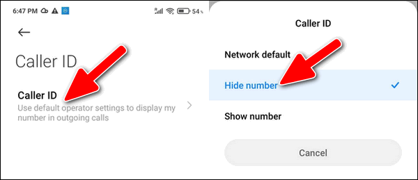 Hide phone number on Xiaomi MIUI 12