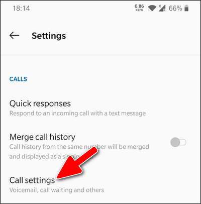 OnePlus Call Settings